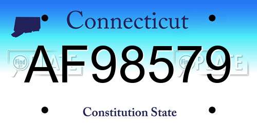 AF98579 Connecticut License Plate