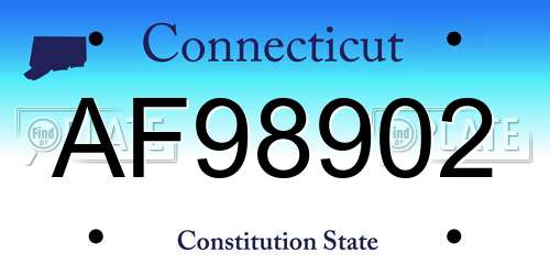 AF98902 Connecticut License Plate