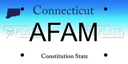 AFAM Connecticut License Plate