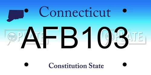 AFB103 Connecticut License Plate