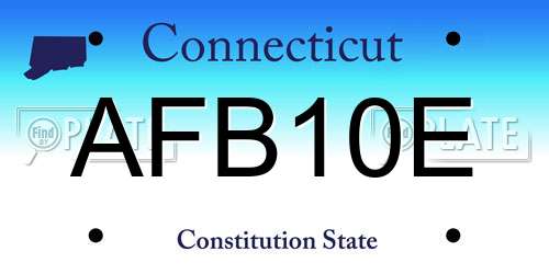 AFB10E Connecticut License Plate