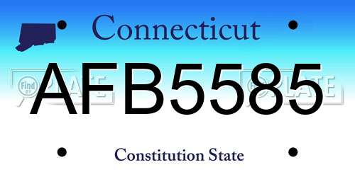 AFB5585 Connecticut License Plate