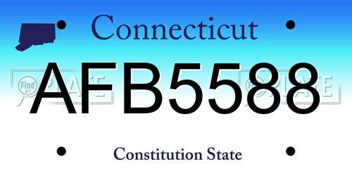 AFB5588 Connecticut License Plate