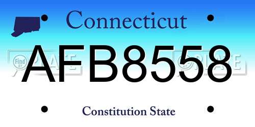 AFB8558 Connecticut License Plate