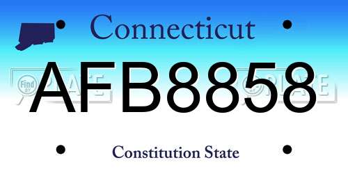 AFB8858 Connecticut License Plate
