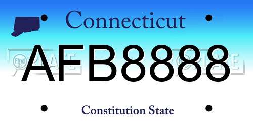 AFB8888 Connecticut License Plate