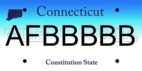AFBBBBB Connecticut License Plate