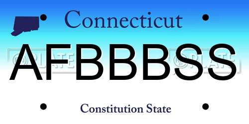 AFBBBSS Connecticut License Plate