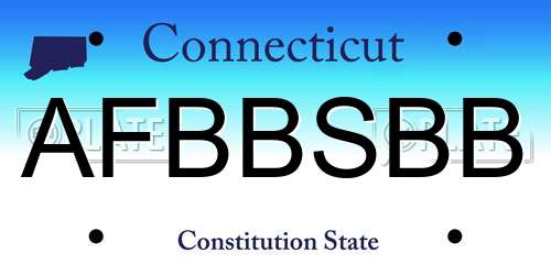 AFBBSBB Connecticut License Plate
