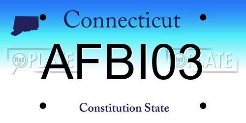 AFBI03 Connecticut License Plate
