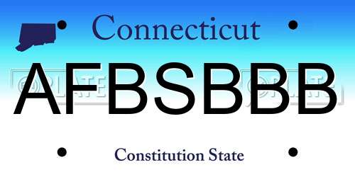 AFBSBBB Connecticut License Plate