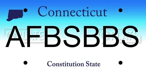 AFBSBBS Connecticut License Plate