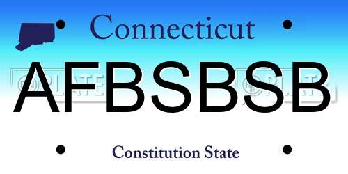 AFBSBSB Connecticut License Plate