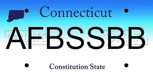 AFBSSBB Connecticut License Plate