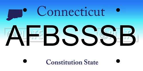 AFBSSSB Connecticut License Plate