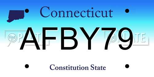 AFBY79 Connecticut License Plate