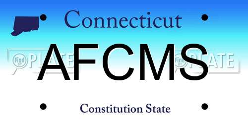 AFCMS Connecticut License Plate