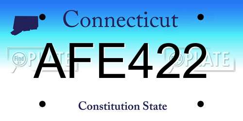 AFE422 Connecticut License Plate