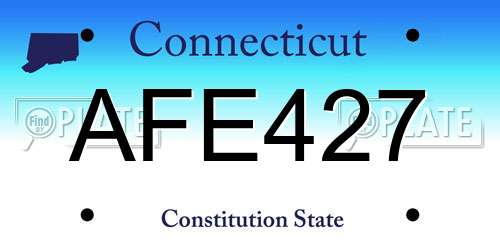 AFE427 Connecticut License Plate