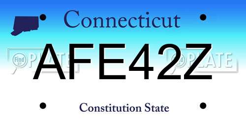 AFE42Z Connecticut License Plate
