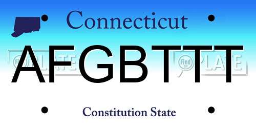 AFGBTTT Connecticut License Plate