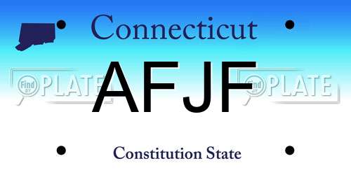 AFJF Connecticut License Plate