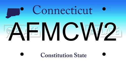AFMCW2 Connecticut License Plate