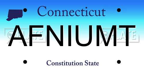 AFNIUMT Connecticut License Plate