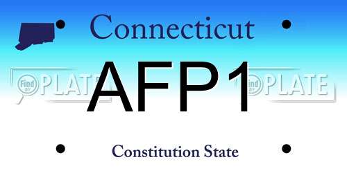 AFP1 Connecticut License Plate
