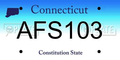 AFS103 Connecticut License Plate