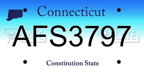 AFS3797 Connecticut License Plate