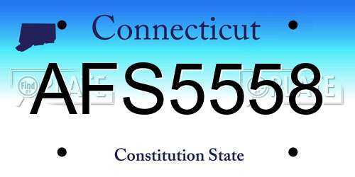 AFS5558 Connecticut License Plate