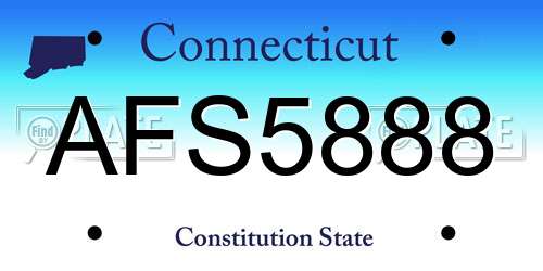 AFS5888 Connecticut License Plate