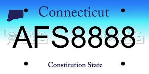 AFS8888 Connecticut License Plate