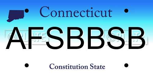 AFSBBSB Connecticut License Plate