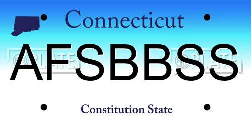 AFSBBSS Connecticut License Plate