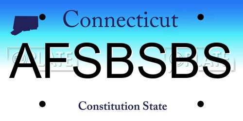 AFSBSBS Connecticut License Plate