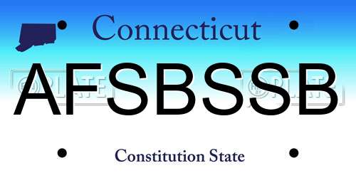 AFSBSSB Connecticut License Plate