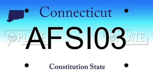 AFSI03 Connecticut License Plate