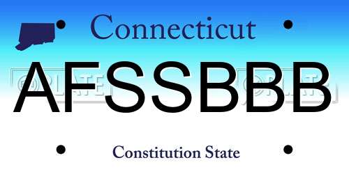 AFSSBBB Connecticut License Plate