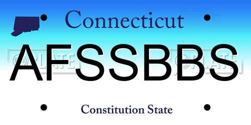 AFSSBBS Connecticut License Plate