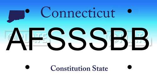 AFSSSBB Connecticut License Plate