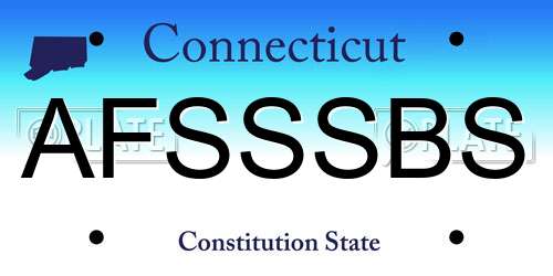 AFSSSBS Connecticut License Plate