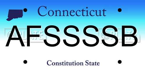 AFSSSSB Connecticut License Plate