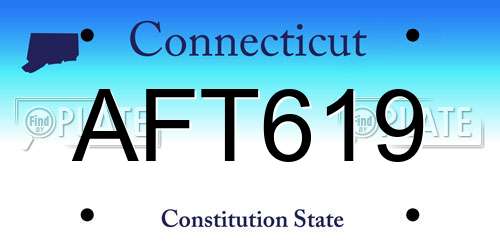 AFT619 Connecticut License Plate