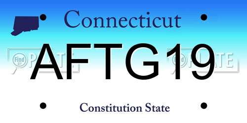 AFTG19 Connecticut License Plate