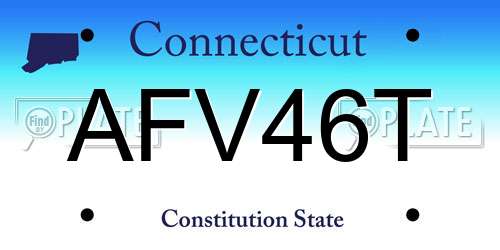 AFV46T Connecticut License Plate