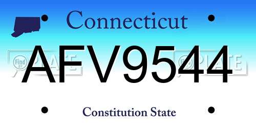 AFV9544 Connecticut License Plate