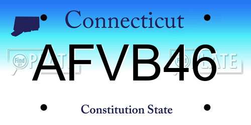 AFVB46 Connecticut License Plate