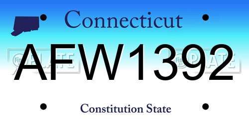 AFW1392 Connecticut License Plate